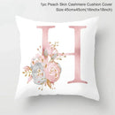 Axyaa Pink Letterwork Cushion Cover 45*45cm, Wedding Party Decor, Elegant Wedding Pillow