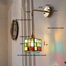 Axyaa Tiffany Glass LED Wall Light for Home & Restaurant - Modern Square Design