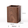 Axyaa Black Walnut Desktop Pen Holder: Simple Japanese Style Office Storage Box