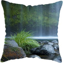 Axyaa Moonlit Waterfall Mountain Landscape Pillow Covers