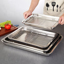 Axyaa Stainless Steel Bakeware Set Kitchen Utensils Storage Tray Cooling Rack