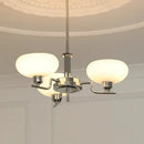 Axyaa Cream Glass Chandelier: Nordic Retro Design Led Lustre Hanging Lamp