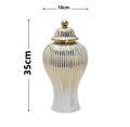 Axyaa Ceramic General's Vase in Electroplated Gold Finish