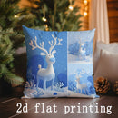Axyaa Winter Scene Pattern Cushion Cover - Ideal for Sofa, Bedroom, Car