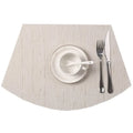 Axyaa Wedge PVC Placemats Set Burgundy Red Wipe Clean Heat-Resistant Table Mats