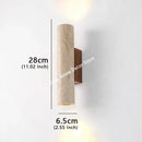 Axyaa Yellow Travertine Stone & Wood Wall Lamp Sconce for Bedroom Living Room