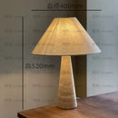Axyaa Travertine Table Lamp with Fabric Lampshade & LED Bulb