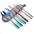 Axyaa Stainless Steel Camping Utensil Set with Travel Case