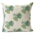 Axyaa Tropical Plants Linen Cushion Cover 45x45cm - Decorative Sofa Bed Pillow Case