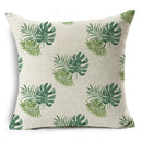 Axyaa Tropical Plants Linen Cushion Cover 45x45cm - Decorative Sofa Bed Pillow Case
