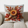 Axyaa Autumn Harvest Fruit & Wheat Pillow Cover for Sofa Bedroom Car