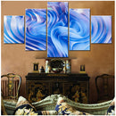 Axyaa Blue Abstract Canvas Wall Art Print for Living Room