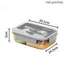 Axyaa Square Divided Bento Box with Tableware · Leakproof Container for Office Lunch & Outdoor Dining