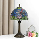 Axyaa Dragonfly Style Stained Glass Table Lamp for Bedroom and Living Room