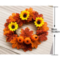Axyaa Fall Wreath with Pumpkin, Pine Cones, Berries, Maple Garland - Thanksgiving Decor