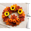 Axyaa Fall Wreath with Pumpkin, Pine Cones, Berries, Maple Garland - Thanksgiving Decor