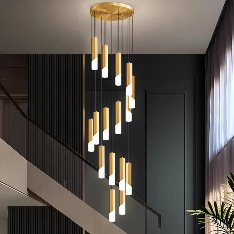 Axyaa Staircase Chandeliers LED Pendant Light for Modern Home Decor