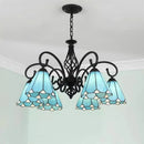 Axyaa Tiffany-Style Stained Glass Chandelier for Home Decor Lighting