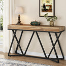 Axyaa Wood Console Table with Unique Metal Base, 55" Entryway Sofa Table