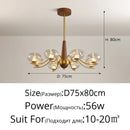 Axyaa Chrome Chandelier Glass Pendant Light for French Bedroom Living Rooms