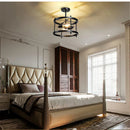 Axyaa Retro Wood Ceiling Light: Rustic Vintage Industrial Farmhouse Fixture