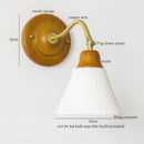 Axyaa Vintage Glass LED Wall Lamps, Japanese Style Pull Chain Copper Sconce