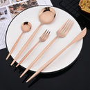 Axyaa Rose Gold Stainless Steel Cutlery Set - 20 Piece Dinnerware Flatware