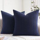 Axyaa Raised Twisted Rope Pattern Pillow Cover Set for Sofa Bed