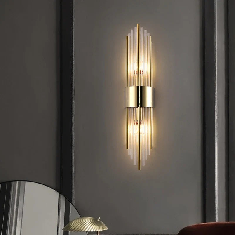 Clear Glass Wall Light for Living Room with E14 G9 Bulb, Axyaa Brand