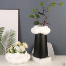 Axyaa Patchwork Cloud Ceramic Vase - Abstract Bubble Flower Pot - Home Decoration Accessories
