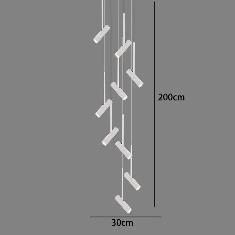 Axyaa Staircase Chandeliers Hanging Light Modern LED Pendant Lamps Indoor Living Room Lighting