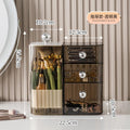 Axyaa Auto Lift Makeup Organizer: Dustproof Cosmetic Storage for Brushes, Lipsticks, Eyeshadow
