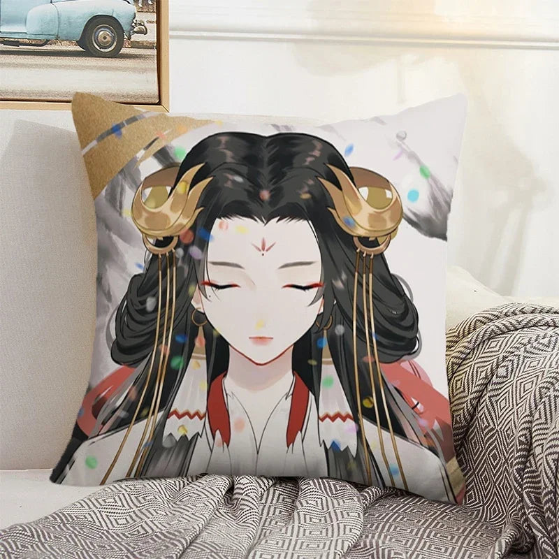 Axyaa 45x45cm Onmyoji Cushion Cover for Stylish Home Decor