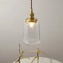 Axyaa Copper Glass LED Pendant Lights Modern Hanging Lamp for Home Decor