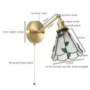 Axyaa Nordic Brass Glass LED Wall Lamp - Vintage Wall Sconce