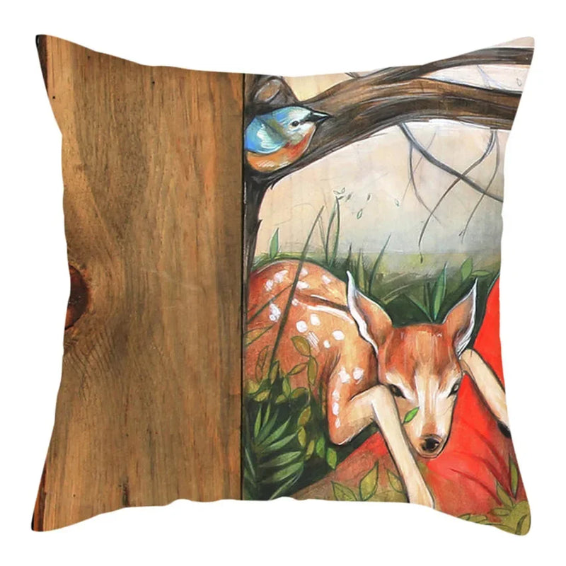 Blue Bird Print Cushion Cover by Axyaa - Home Decor Pillow Case for Sofa Bed