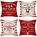 Axyaa Gingerbread Bakery & Candy Cane Christmas Pillowcase Room Sofa Decor Suite