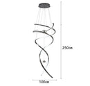 Axyaa Gold Spiral Staircase Chandelier for Dining Living Room Loft, Simple Luxury Hanging Lamps