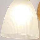 Axyaa Wood Base Glass Wall Lamp Sconce Modern LED Light Fixture