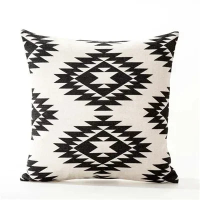 Axyaa Nordic Linen Sofa Cushions Cover Grey Bohemian Ethnic Throw Pillows Cover