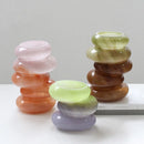 Axyaa Geometric Pebble Stack Glass Vase Gradient Color Flower Caterpillar Arrangement
