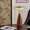 Axyaa Wooden Table Lamp LED Glass Shade for Home, Study, Hotel, Bar - Retro Design