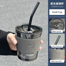 Axyaa Glass Cup with Straw - Large Capacity Creative Drinkware