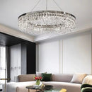 Luxury Crystal LED Chandelier by Axyaa - Elegant Circle Rings Design for Stylish Living Room Decor