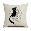 Axyaa Cat Print Cushion Cover for Stylish Home Decor and Comfort