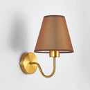 Axyaa Modern Gold Fabric Wall Lamp for Bedroom, Hotel, and TV Background
