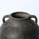 Axyaa Charcoal Gray Vase with Handles (4.9" Opening)