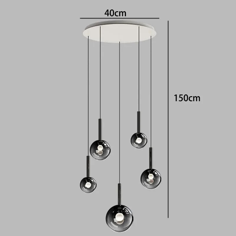 Axyaa Nordic Stair Chandelier Living Room Dining Pendant Ceiling Light Home Indoor Lighting