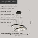 Axyaa Hexagon LED Pendant Light: Modern Minimalist Aluminium Chandelier for Living Room, Bedroom, Foyer