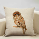 Axyaa Owl Linen Cushion Cover 45x45cm - Elegant Sofa Pillowcase for Any Occasion